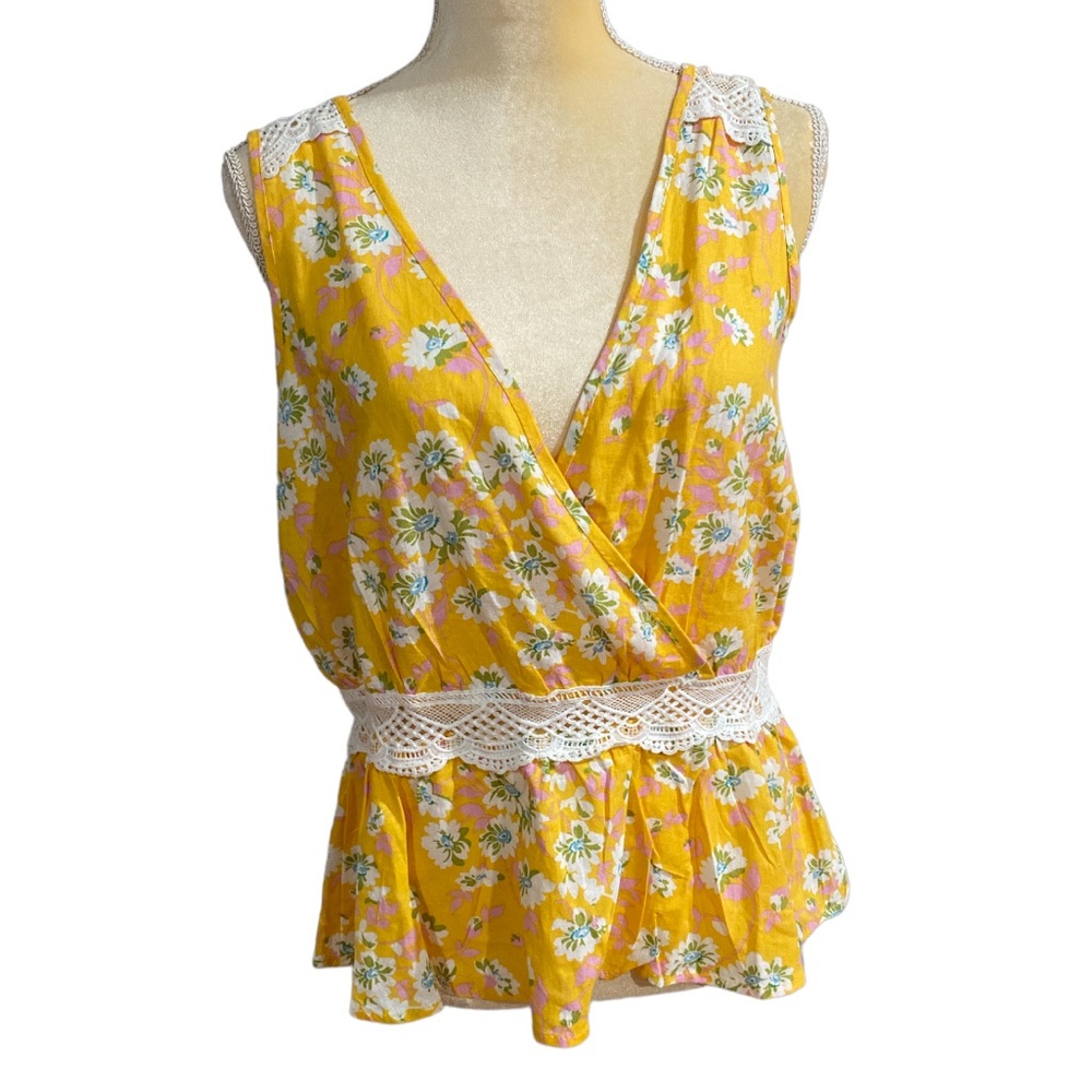 RACHEL ZOE Floral Print Plunge Neckline Blouse Size Small - Picture 1 of 11
